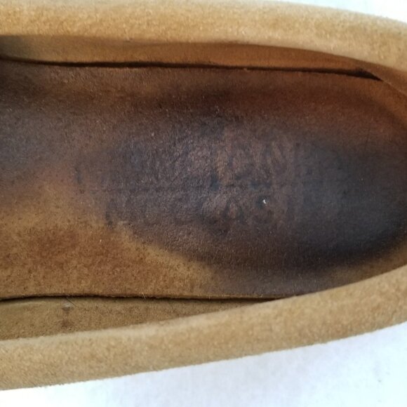 MINNETONKA MOCCASINS Beaded Suede Leather Thunderbird SlipOn Tan Size 7.5 ~ 4127 - Picture 8 of 9